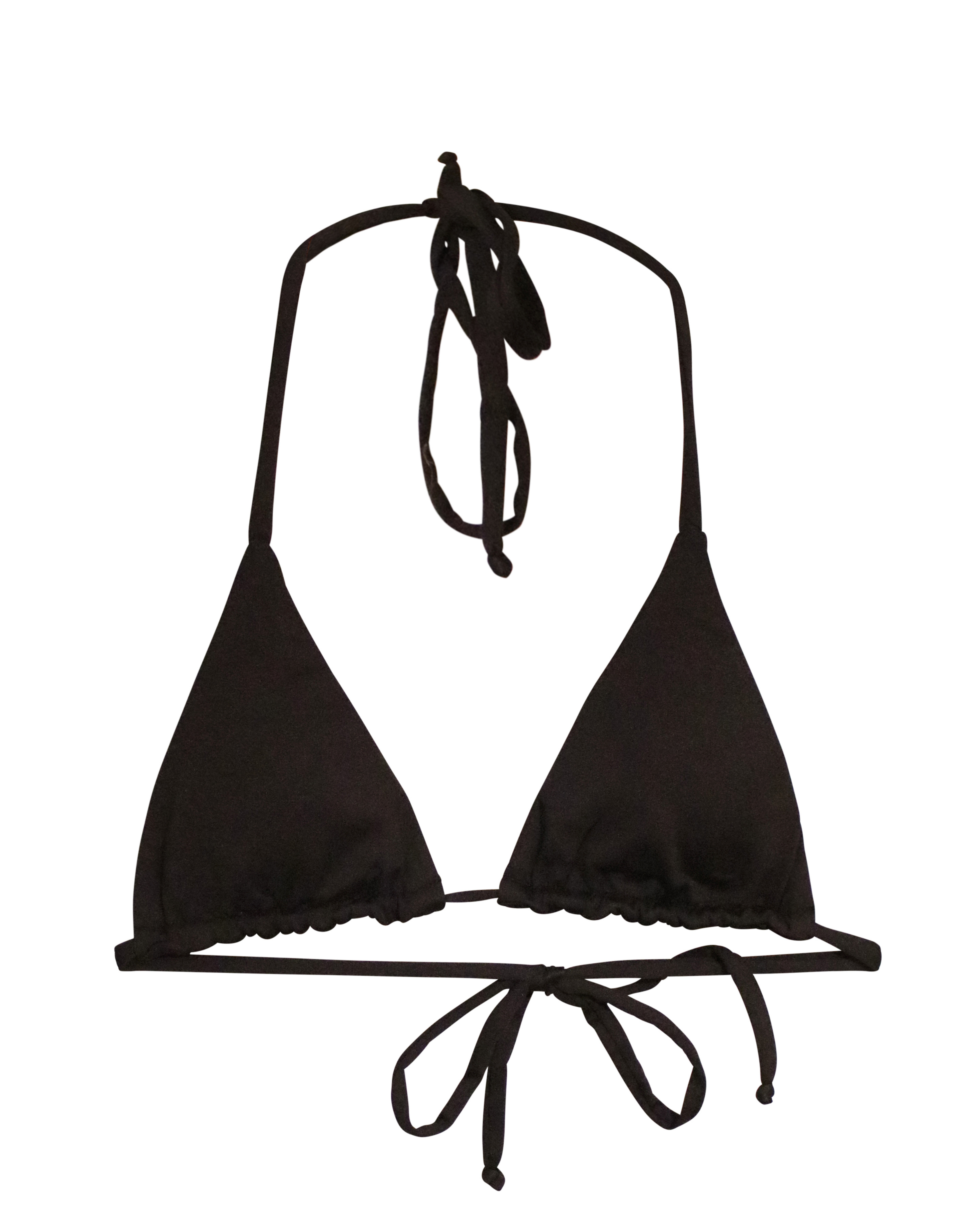 Isla String Triangle Bikini Top | Black