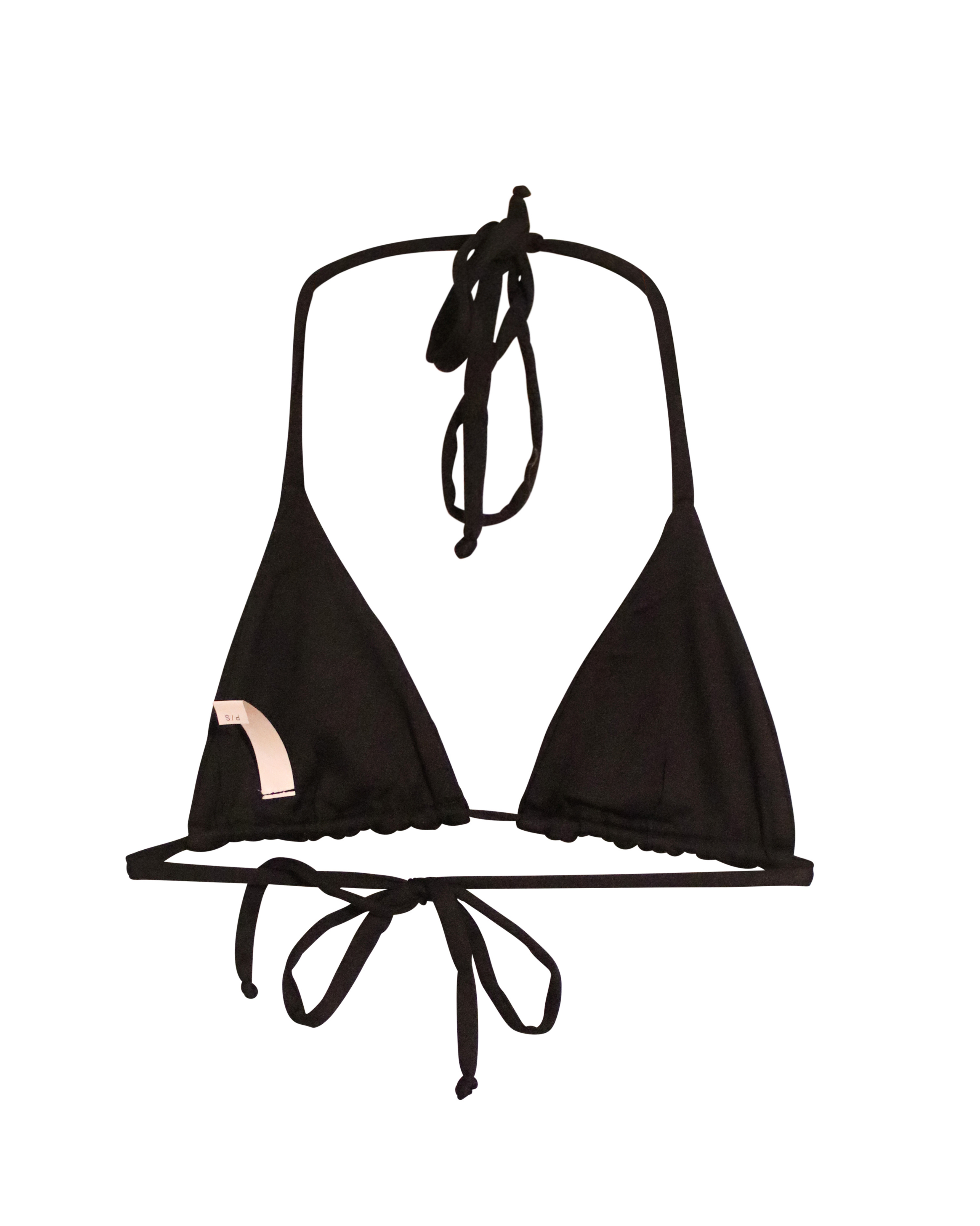 Isla String Triangle Bikini Top | Black