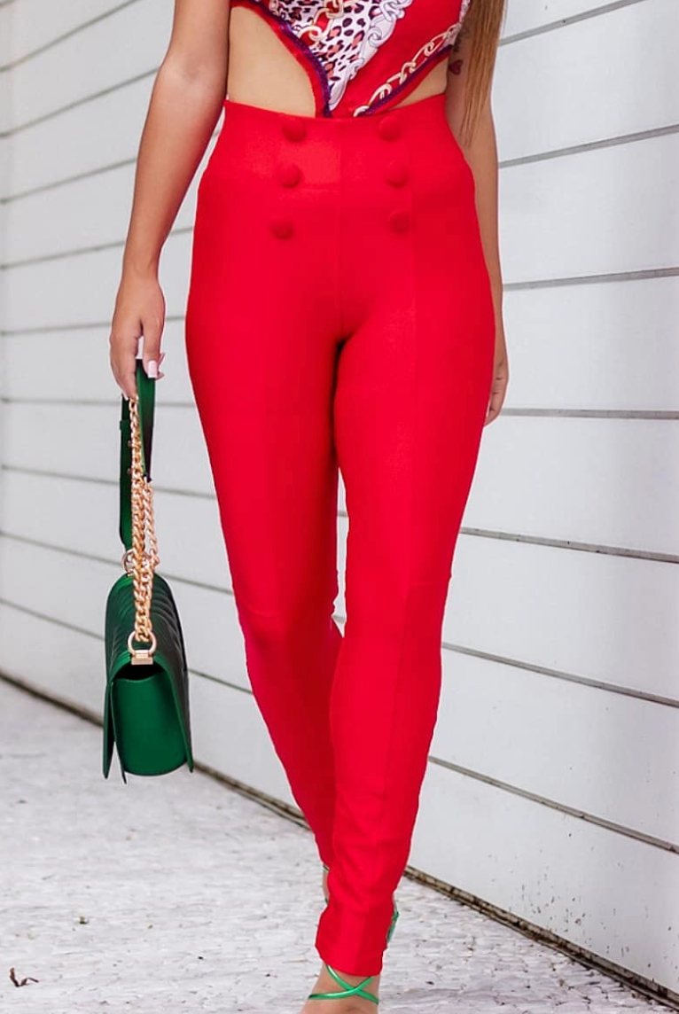 Compression Shine Sculpted Pants front buttons