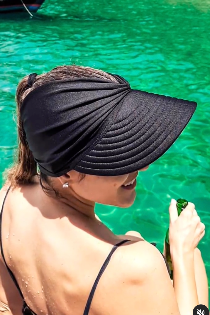Women's Sun Visor, Turban Visor, Brazilian Cap Black