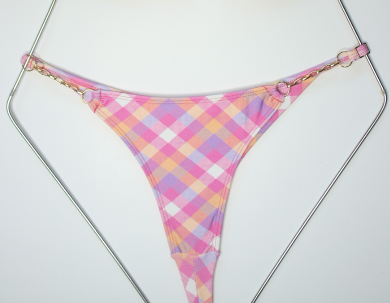 Plaid Pink Bikini Bottom