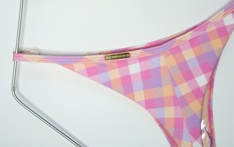 Plaid Pink Bikini Bottom