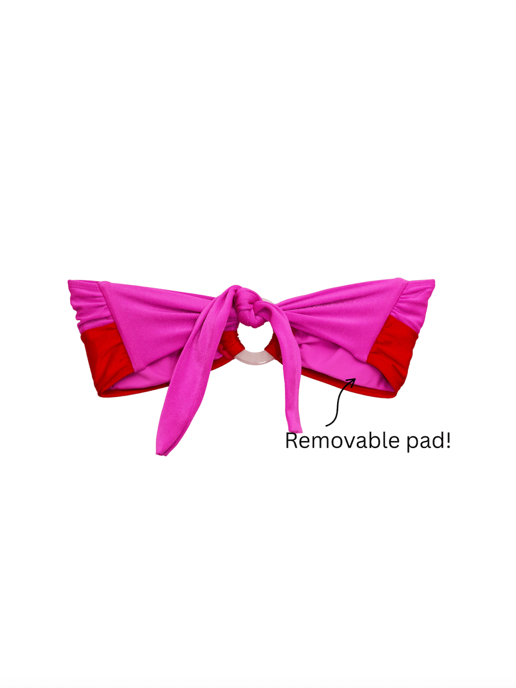 Wave Bandeau Bikini Top - Pink
