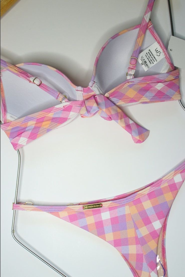 Plaid Pink Bikini Bottom